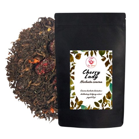 Herbata Czarna Liściasta "Cherry Lady" 100g o aromacie wiśni i jagód Goji.