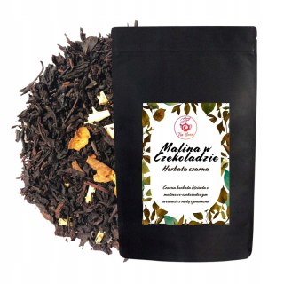 Herbata Czarna Liściasta "Malina w Czekoladzie" 100g z nutą cynamonu