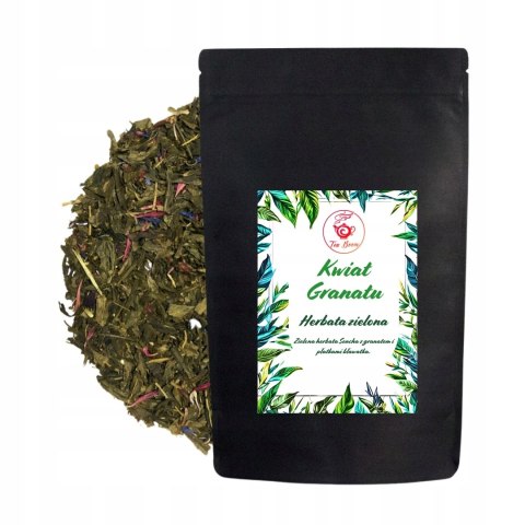 Herbata Zielona Liściasta Sencha "Kwiat Granatu" 50g z granatem