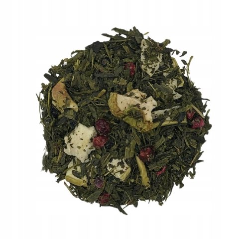 Herbata Zielona Liściasta Sencha "Letni Sad" 100g z jabłkiem i porzeczkami