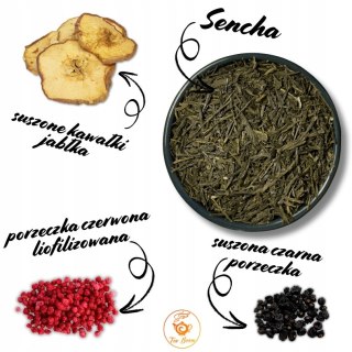 Herbata Zielona Liściasta Sencha "Letni Sad" 50g z jabłkiem i porzeczkami