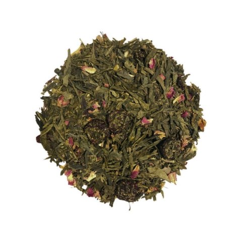 Herbata Zielona Liściasta Sencha "Sakura" 50g z wiśnią, płatkami róży